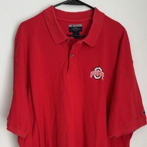 Ohio State Buckeyes Men's XXL Vintage 90's Champion Polo  Cotton Golf Shirt‎ Red
